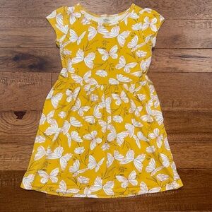 Carter’s KID Jersey Dress Short-Sleeve Yellow Butterfly Print - Size 7/7A